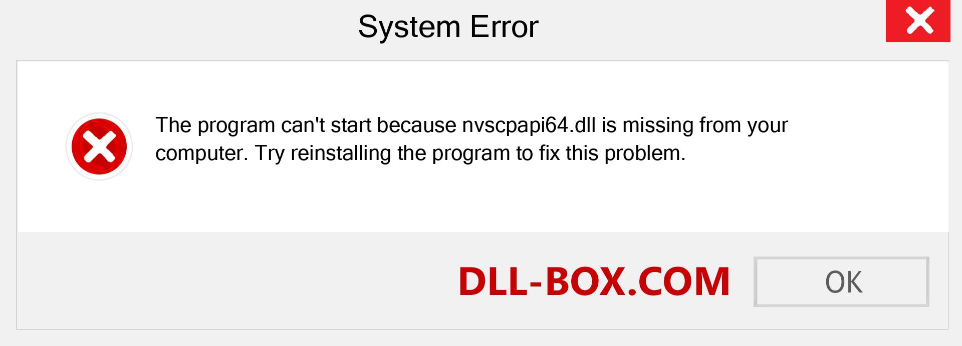  nvscpapi64.dll file is missing?. Download for Windows 7, 8, 10 - Fix  nvscpapi64 dll Missing Error on Windows, photos, images